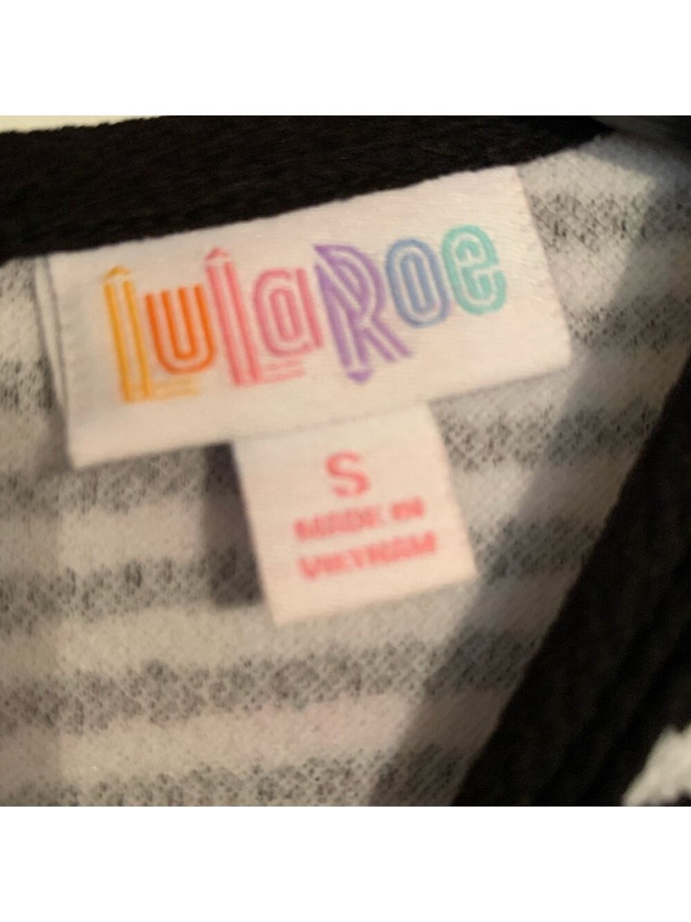 Gorgeous Black White Floral Stripe Lularoe Amelia Dress - Picture 3 of 5